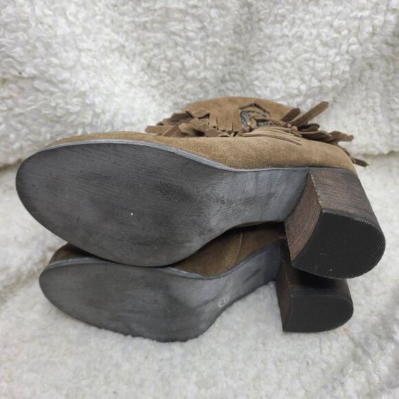 Sbicca Jessa Fringed Suede Leather Boho Ankle Boots size 9 - Picture 10 of 11